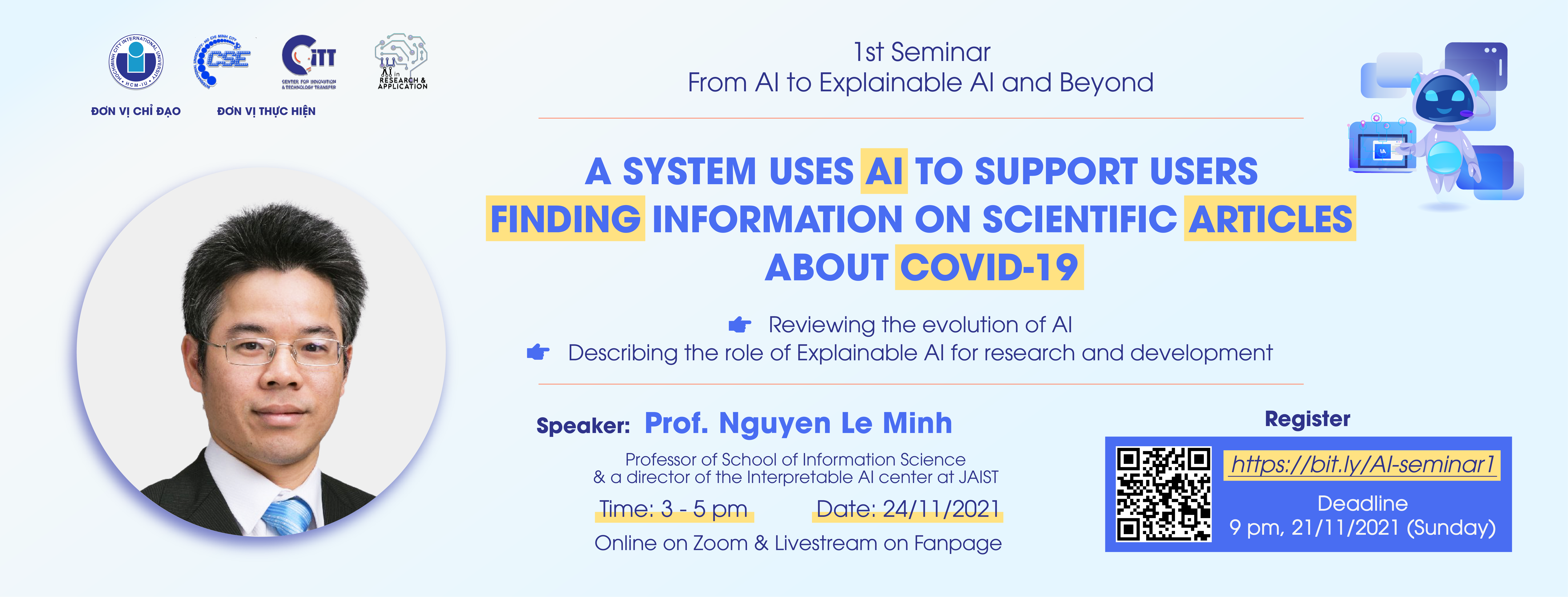 AI in research and application | 1st seminar: From AI to Explainable AI and Beyond